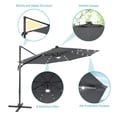 thumbnail image 3 of FLAME&SHADE 11FT LED Cantilever Patio Umbrella – Ultimate Outdoor Comfort with 360° Rotation and Canopy Angle Adjustment,Anthracite, 3 of 7
