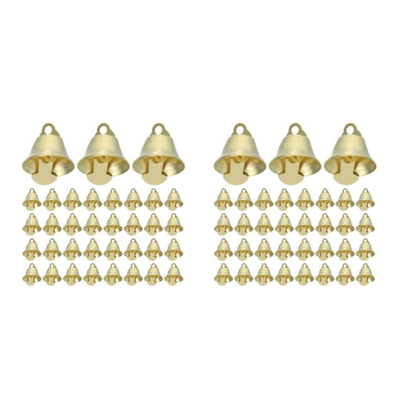 Worgeous 144 pcs  Golden Jingle Bells Tiny Craft Bells Small Xmas Bells Christmas Tree Hanging Decorations Ornaments Mini Brass Bells for DIY Crafts Wind Chimes Making Supplies