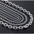 thumbnail image 2 of 2/3/4mm Men's Women's 316L Stainless Steel Silver Oval Link Chain Necklace, 2 of 6