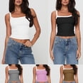 thumbnail image 2 of SCHUHLAND Women's Y2K Lace Trim Cami Top - Sexy Contrast Spaghetti Strap Tank, Trendy Hot Girl Aesthetic Slim Fit Ribbed Camisole, S-XXL, 2 of 9