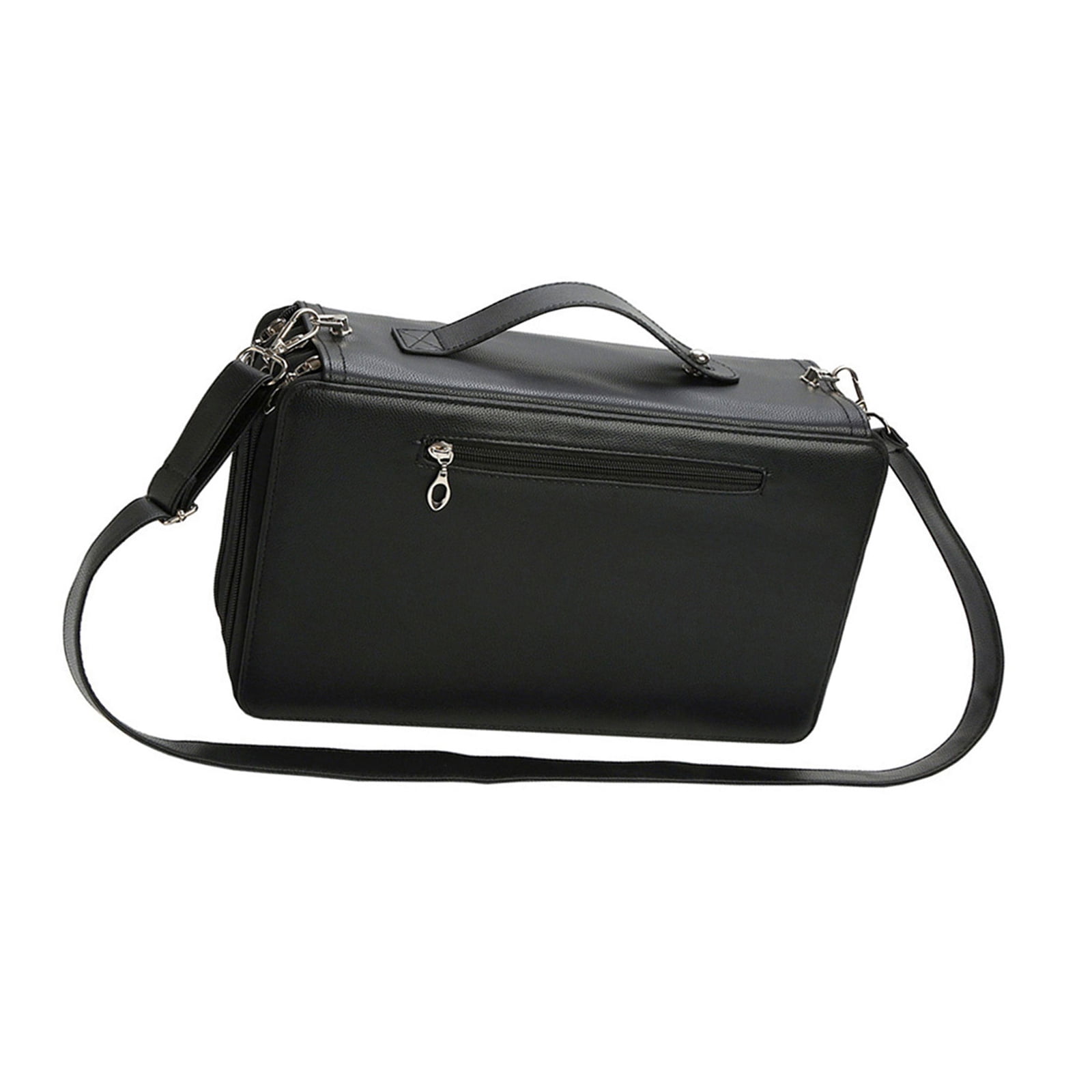 120 Slots Leather Marker Case with Shoulder Strap Large Capacity Multi-layer Markers Holder Carrying Bag for Paint Brush