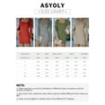 thumbnail image 2 of Asyoly Women Sexy Square Neck Knit Sweater Dress Bubble sleeve Bodycon Mini Pullover Dresses, 2 of 8