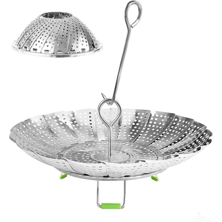 Vegetable Steamer Basket Stainless Steel Steamer Basket Folding Steamer  Insert for Veggie Fish Seafood Cooking Expandable to Fit Various Size Pot  5.1
