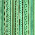 thumbnail image 1 of Ahgly Company Machine Washable Indoor Square Abstract Turquoise Blue Modern Area Rugs, 7' Square, 1 of 4