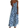thumbnail image 2 of Teissuly Fashion Women Summer Casual Solid V-Neck Camis Sleeveless Long Dress, 2 of 5