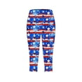 thumbnail image 4 of QATAINLAV Wamen American Flag Athletic Yoga Leggings Elastic Waist Patriotic Capri Pants 4th of July Workout Cropped Trouser Blue XL Ofertas Del Dia de Hoy Relampago, 4 of 6