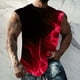 thumbnail image 5 of Hombres Moda Casual Impresión Suéter Cuello Redondo Deportes sin Mangas Tanque, 5 of 5