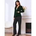 thumbnail image 4 of DARING DIVA Women's Long Sleeve Velvet Blazer with Notch Lapel M Dark Green, 4 of 6