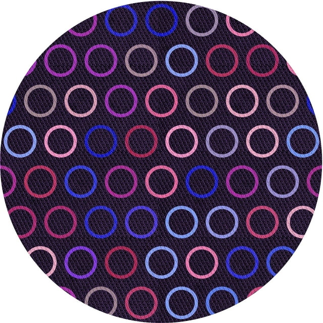 Ahgly Company Machine Washable Indoor Round Transitional Rebecca Purple Area Rugs, 6' Round
