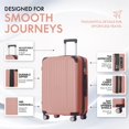 thumbnail image 2 of avobird 3-Piece ABS Hardshell Luggage Set – Lightweight and scratch-resistant, featuring silent 360° spinner wheels and TSA-approved locks, 20"/24"/28", Dusty Rose Pink, 2 of 9