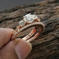 thumbnail image 3 of Bluebell Jewels 2Ct Round Cut CZ Bridal Wedding Ring Set 14K Rose Gold Plated, 3 of 7