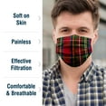 thumbnail image 5 of WeCare Disposable Face Mask, 3-Ply with Ear Loop (50 Individually Wrapped) - Red Plaid, 5 of 8