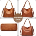 thumbnail image 2 of LHSHID Women PU Leather Purse and Handbags Tote Top Handle Bags Crossbody Shoulder Bag Hobo Purses Designer Satchel for Ladies, 2 of 7
