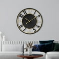 thumbnail image 5 of Sorbus Large Wall Clock - Contemporary Black Wood with Gold Metal Accents - Modern Room Décor, 5 of 8