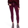 thumbnail image 2 of Free People Womens Raw-Edge Cord Casual Cropped Pants, Purple, 24, 2 of 4