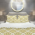 thumbnail image 2 of Designart 'White and Gold Pattern' Mid-Century Modern Duvet Cover Set, 2 of 4