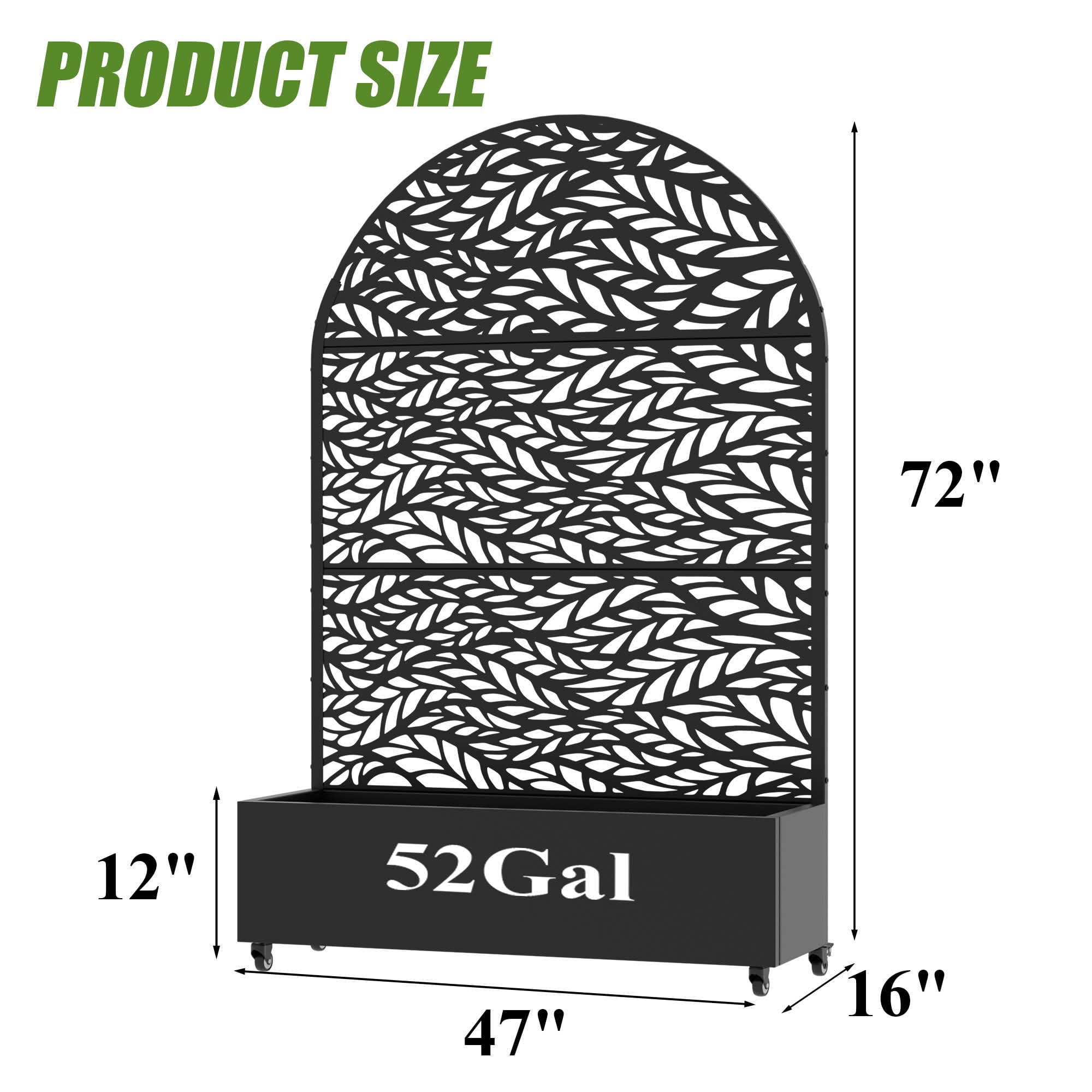 MAYEERTY Metal Arched Raised Garden Bed with Trellis Outdoor Planter Box Patio Backyard Vertical Climbing Plant Grow Bed, 72×47.2×15.7in