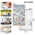 thumbnail image 6 of Yayeee 2 Pack Hand Towels for Bathroom 100% Cotton 16" x 28" Soft Absorbent Kitchen Towel, Blue Snowy Mountain, 6 of 7