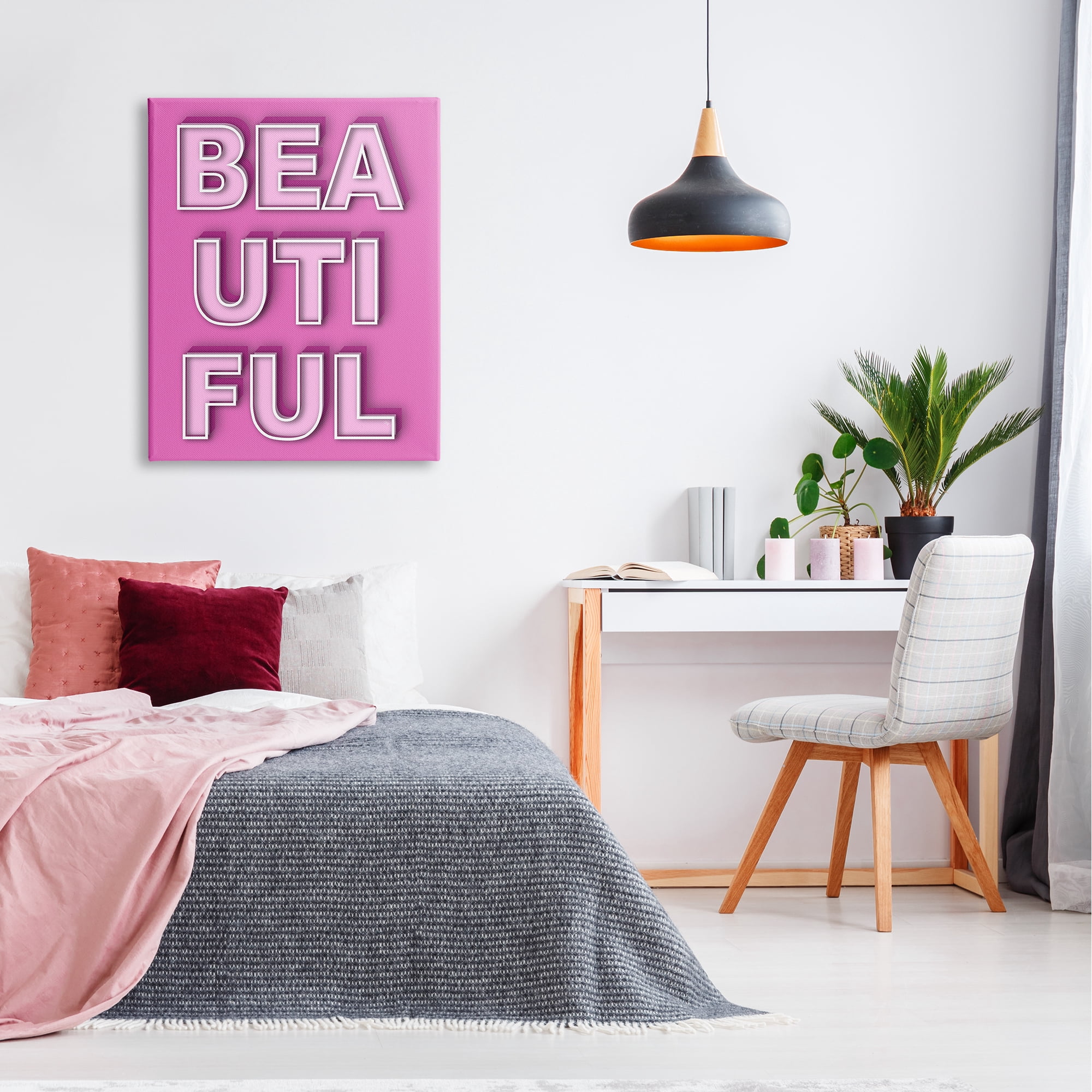 Stupell Industries Bold Motivational Beautiful Text Inspirational Painting Gallery Wrapped Canvas Art Print Wall Art, 30 x 40