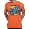 thumbnail image 2 of Hot Wheels Split Screen Flame Mens Graphic Short Sleeve T-Shirt (Orange, S-XXL), 2 of 4