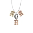 thumbnail image 2 of Delight Jewelry Rose Goldtone Crystal Initial - H - Multi-Colored Crystal Mom Charm Necklace, 2 of 5