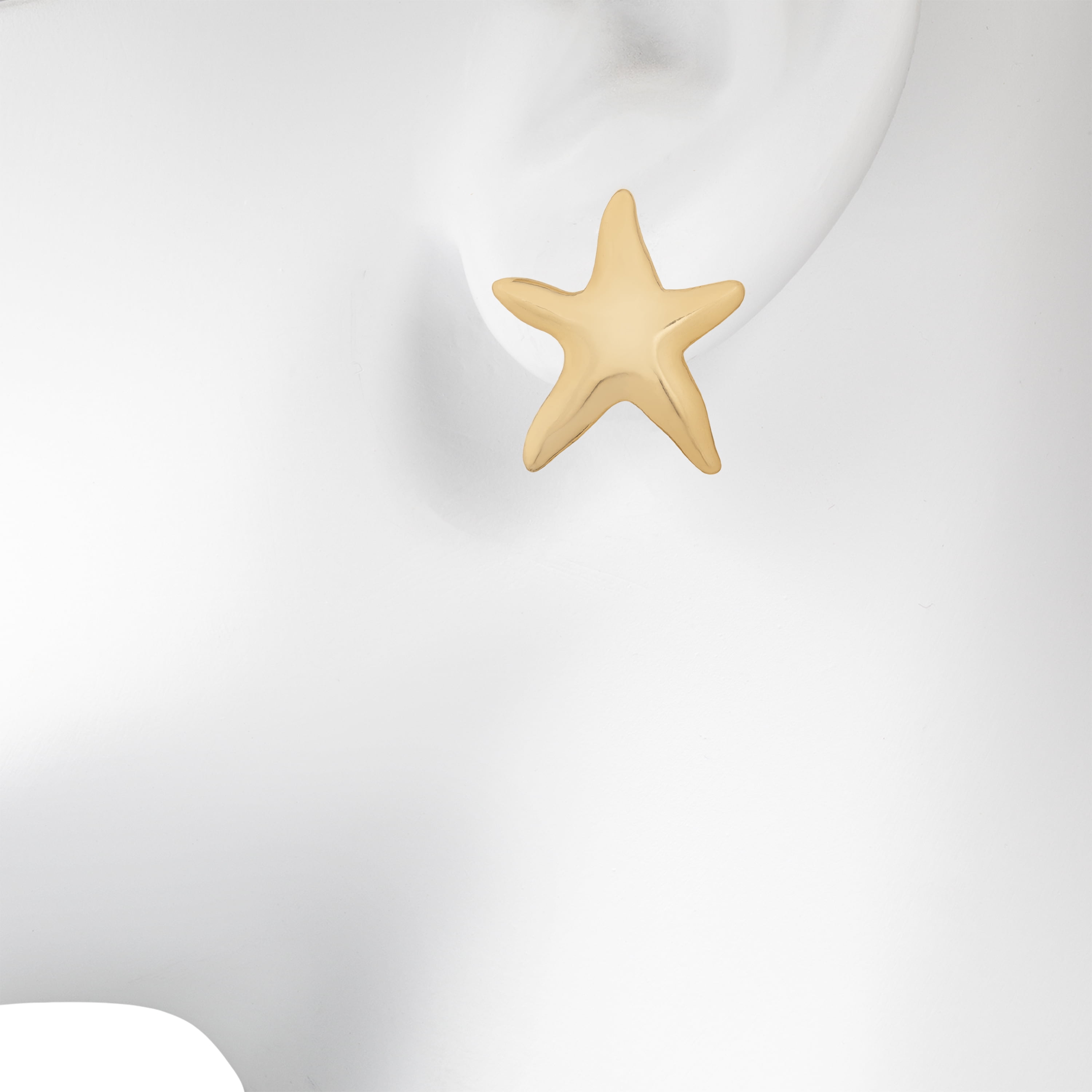 Time and Tru Women's Gold Tone Starfish Stud Earrings