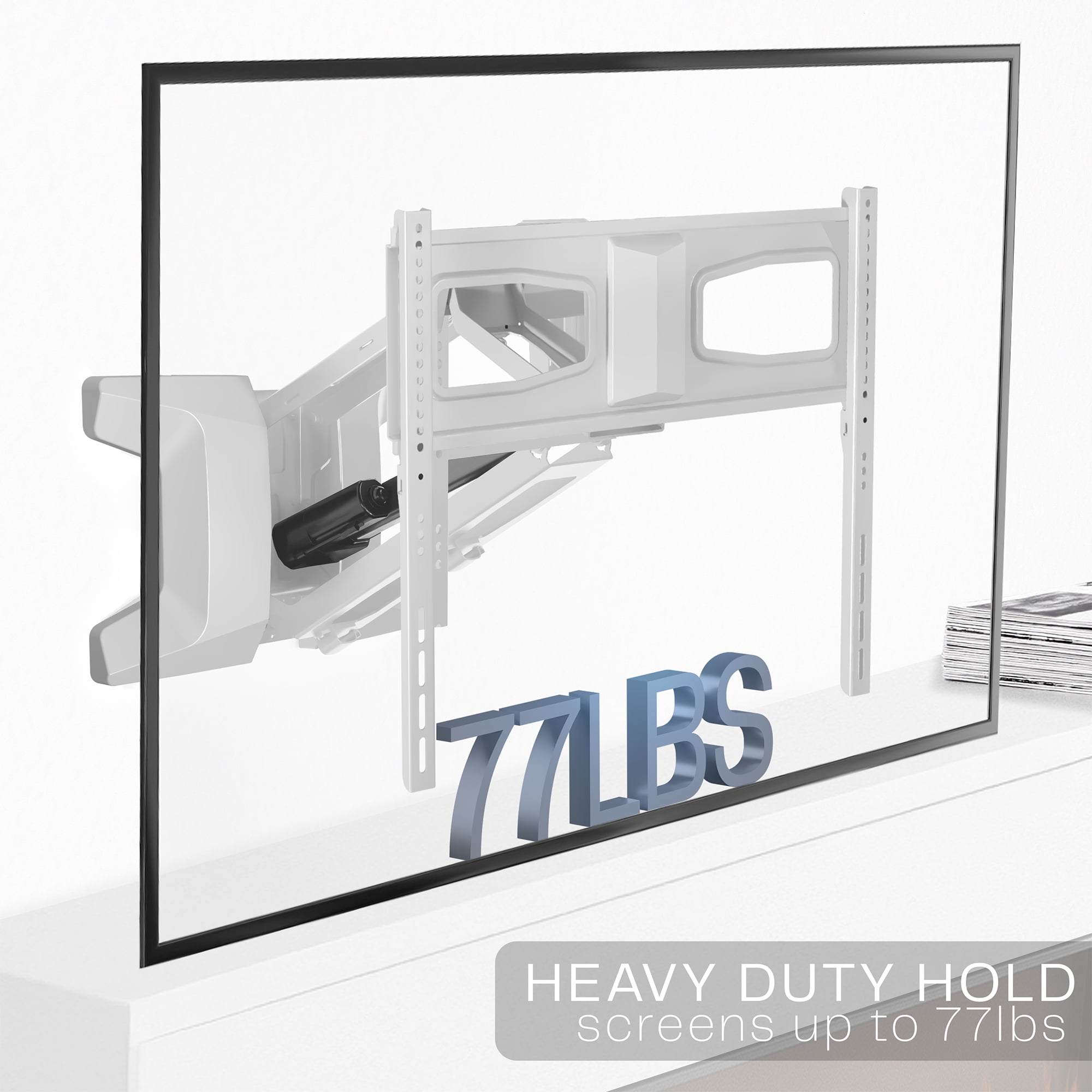 VIVO White Electric Adjustable TV Above Fireplace Mount for 37" to 70" Screens