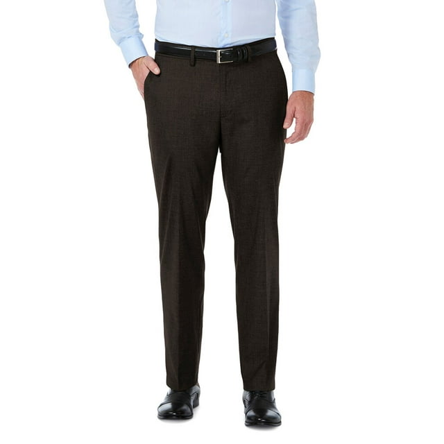 Men's J.M. Haggar Premium Tailored-Fit Stretch  Flat-Front Suit Pants Dark Brown