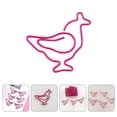 thumbnail image 2 of Chicken Shaped Rosy Iron Paper Clips 50Pcs 1.4X1.2X0.04In, 2 of 9