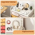thumbnail image 5 of 15-Drawer Rolling Storage Cart with Metal Tabletop and Pegboard, Scrapbook Paper Office School Organizer,Macaron, 5 of 8