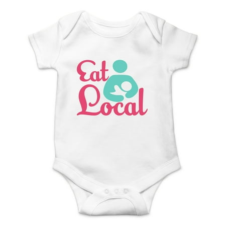 

Eat Local - Breastfeeding Support - Cute Lactation - Cute One-Piece Infant Baby Bodysuit