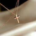 thumbnail image 2 of Cross Necklace Light Luxury Minority Titanium Steel Gold Clavicle Chain, 2 of 2