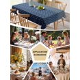 thumbnail image 5 of Navy Blue Table Cloth 60x84 Inch Rectangle, Gradient Diamond Plaid Waterproof Tablecloth Washable Table Cover for Party Picnic Dinner Decor, 5 of 9