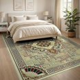 thumbnail image 3 of ODIKA Symmetrical Key Border Glam Shimmer Round Sparkle Sunburst Greek Flowing Dynamic Foldable Easy Care for King Size Bedroom, Master Suite, Under Bed, 3 of 7