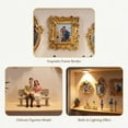 thumbnail image 4 of 12.4in Wooden Mini Museum Shadow Box Photo Display Frame Decor, Gallery Style Shadow Box with 10 Mini Frames and 16 Figurines for Shelf Wall Display, 4 of 5