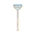 thumbnail image 3 of Angara Natural 2 Ct. Aquamarine with Diamond Classic Ring in 14K Rose Gold for Women (Ring Size: 11.5), 3 of 9