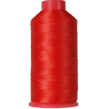 Orange Embossed Leather Threadart Heavy Duty Bonded Nylon Thread - 1650 yards (1500m) - Coated No Unravel - #69 T70 Size 210D/3 - For Upholstery, Leather, Vinyl, and Other Heavy Fabric - 26 Colors Available - Red-Orange ()