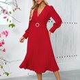 thumbnail image 3 of Robe Mode Femme Slim - Fit V - Col Long - Manches Longues Ligne A, 3 of 8