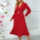 thumbnail image 3 of WILLBEST Vestido Corto Mujer Vestido Ajustado De Manga Larga Con Cuello En V A La Moda Para Mujer Vestido Línea A, 3 of 3