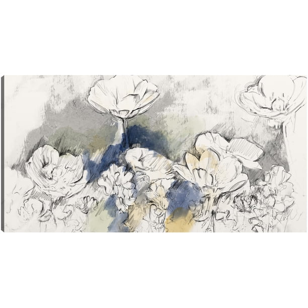 Cuadro Decorativo - estudio de flores silvestres Jr Impresión en canvas, estrechado