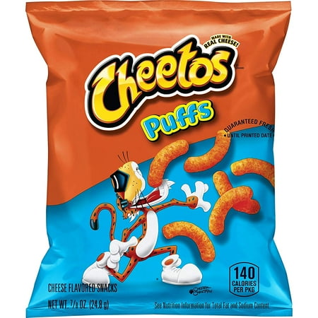 Best by varies) Cheetos Puffs Cheese Flavored Snacks, 0.875 oz Bags, 40bag( May varies flavor)  ( palet of 56 boxes total) 