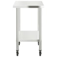 thumbnail image 6 of vidaXL Kitchen Work Table with Wheels 43.3"x21.7"x33.5" Stainless Steel, 6 of 10