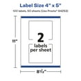 thumbnail image 6 of Avery Glossy White Rectangle Labels, 4" x 5", 100 Total, 6 of 9