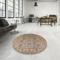 thumbnail image 4 of Ahgly Company Machine Washable Indoor Square Industrial Modern Gold Brown Area Rugs, 7' Square, 4 of 7