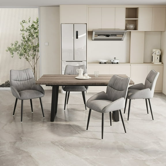 62.9-Inch Rectangular MDF Dining Table and Chair Set, Modern Design for 4-6 People, Sturdy & Durable, Easy Assembly, Space-Saving Kitchen Dining Furniture