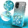 thumbnail image 2 of Compatible for Samsung Galaxy S20 Plus Case, with [Tempered Glass Screen Protector] SOGA Diamond Liquid Quicksand Cover Cute Girl Women Phone Case - Clear / Teal, 2 of 5