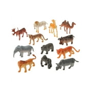 African Safari Animal Miniatures Set Diorama Recreation 12 Pack Toys