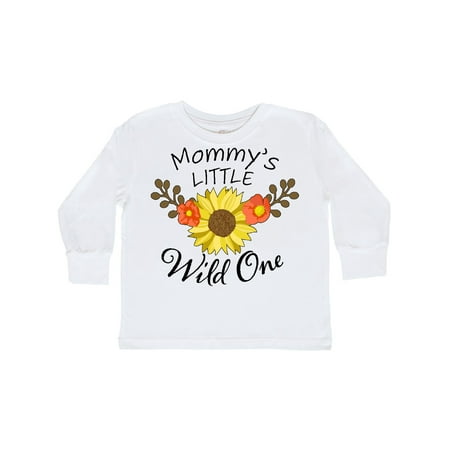 

Inktastic Mommy s Little Wild 1 with Beautiful Sunflower Gift Toddler Boy or Toddler Girl Long Sleeve T-Shirt