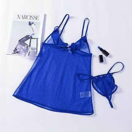 

Zpanxa Condole Belt Of Lace Of Lady Of Appeal Pajama Seduces Appeal Underwear Blue L