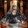 thumbnail image 5 of JEEXI Full Set of Halloween Decorations Outdoor 200'' Triangular Spider Web +3 Giant Fake Red Eyes Spiders, Halloween Décor Indoor for Home, Outside Yard Costumes Party Haunted House Garden Lawn, 5 of 8
